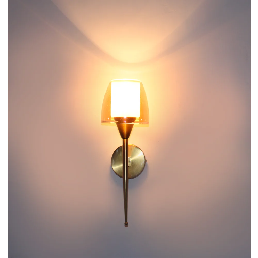 Antique Brass Wall Sconce with Double Shaded Glass | SKE-140023 DSWS