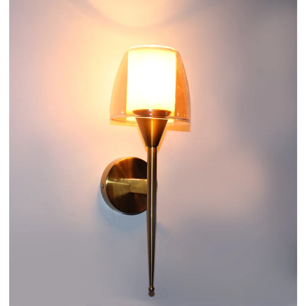 Antique Brass Wall Sconce with Double Shaded Glass | SKE-140023 DSWS