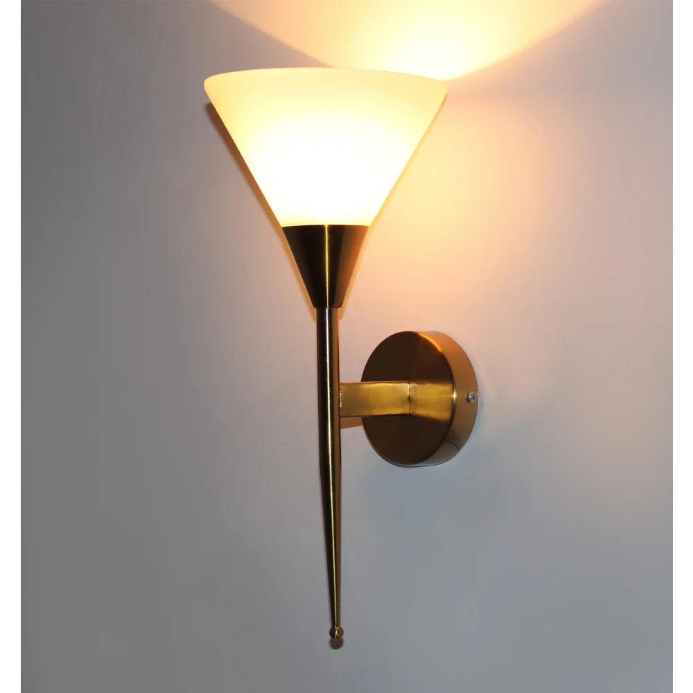 Modern Brass Wall Sconce with Cone Glass Shade for Home | SKE-140023 MWULWS