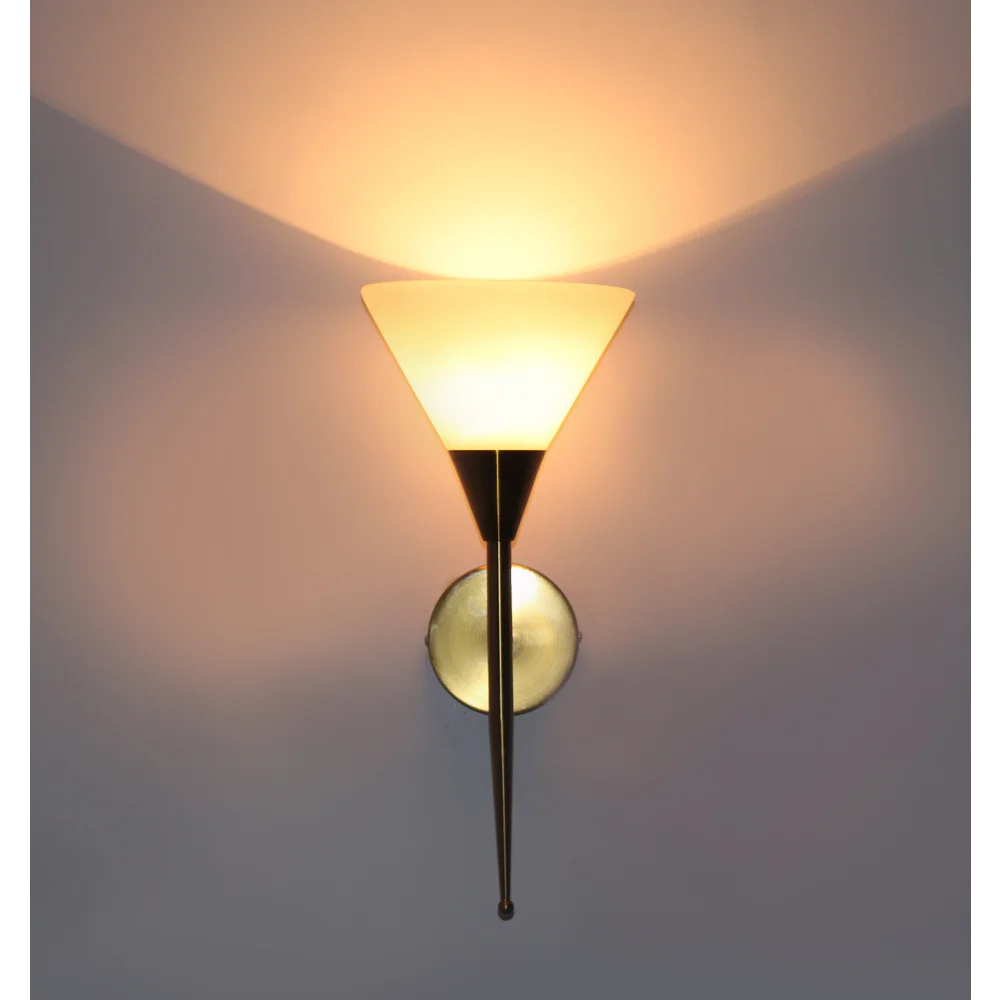 Modern Brass Wall Sconce with Cone Glass Shade for Home | SKE-140023 MWULWS