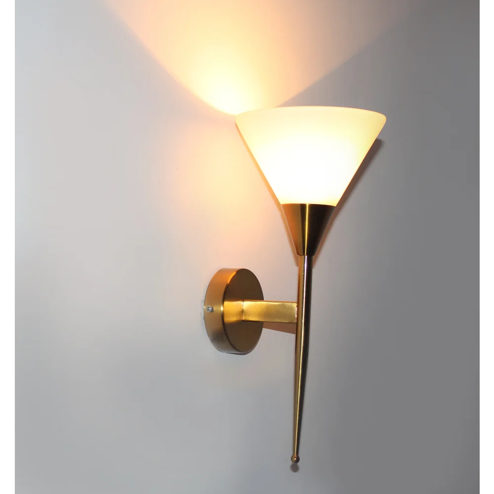 Modern Brass Wall Sconce with Cone Glass Shade for Home | SKE-140023 MWULWS