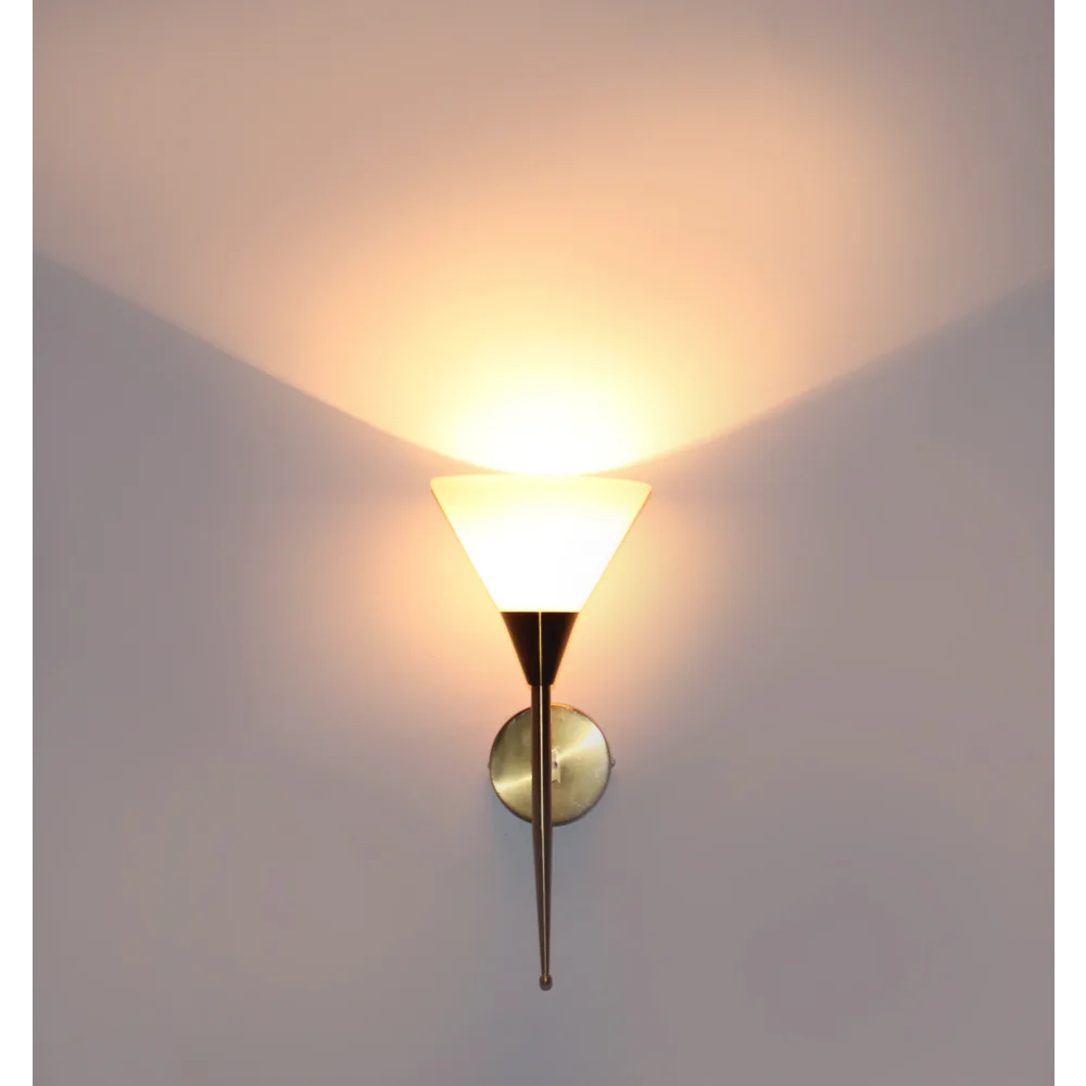 Modern Brass Wall Sconce with Cone Glass Shade for Home | SKE-140023 MWULWS