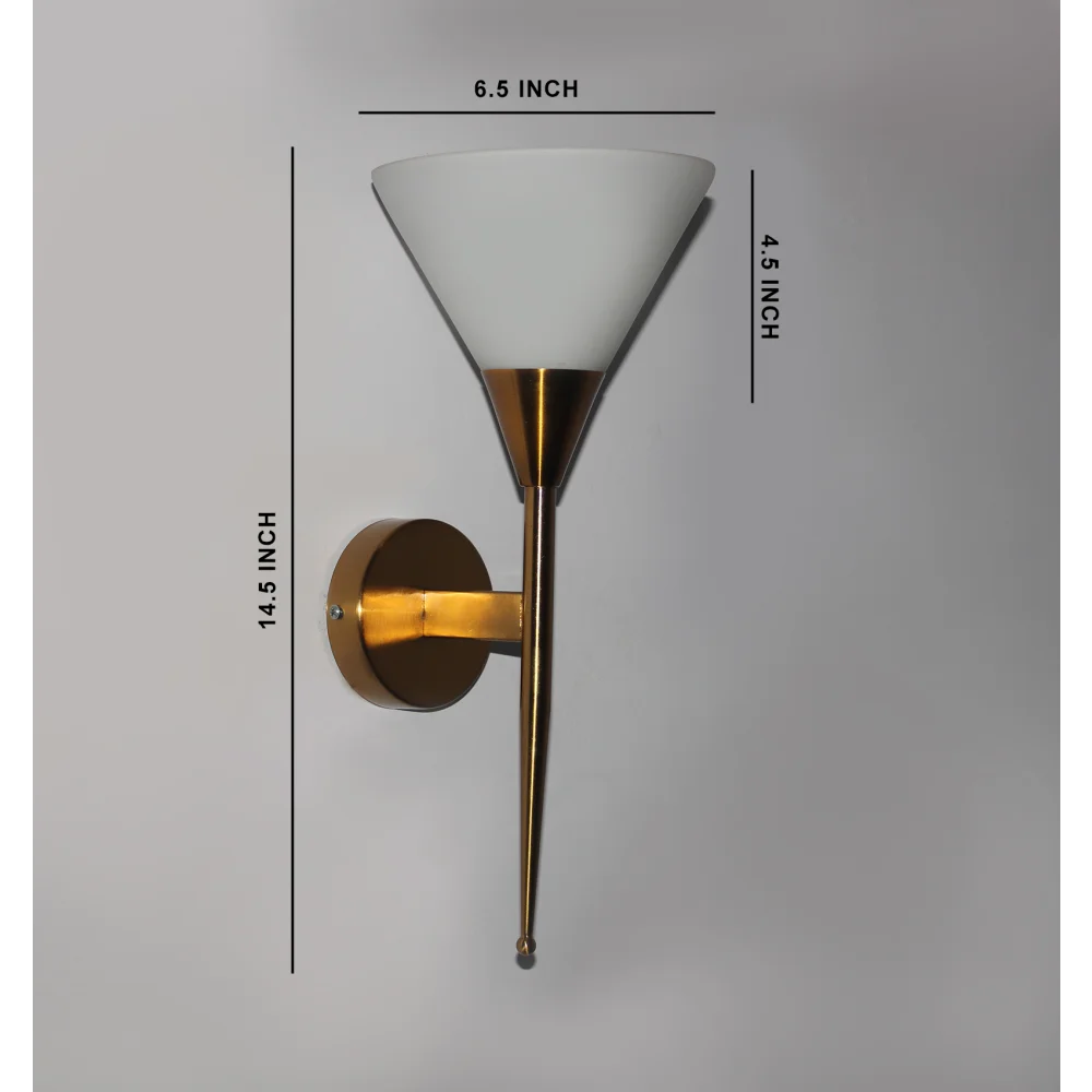 Modern Brass Wall Sconce with Cone Glass Shade for Home | SKE-140023 MWULWS