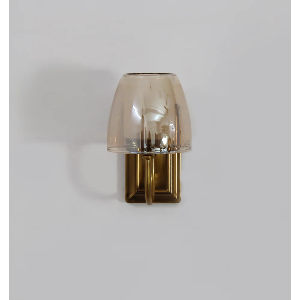 Brass Finish Wall Sconce with Double Shaded Glass | SKE-140022 BFWSDSG