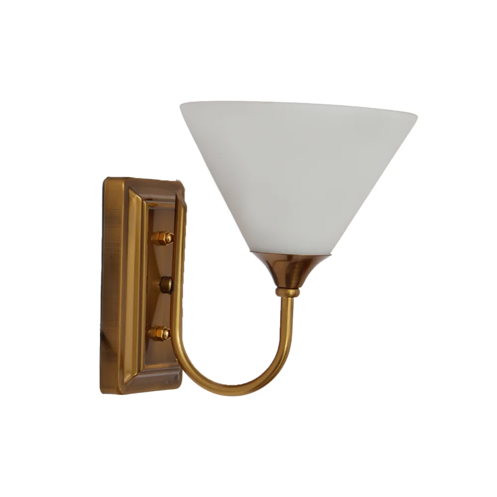 Brass Finish Wall Sconce with Milky White | SKE-140022 BFMWULG