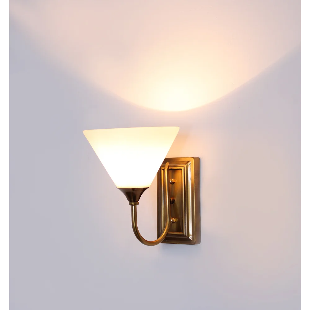 Brass Finish Wall Sconce with Milky White | SKE-140022 BFMWULG