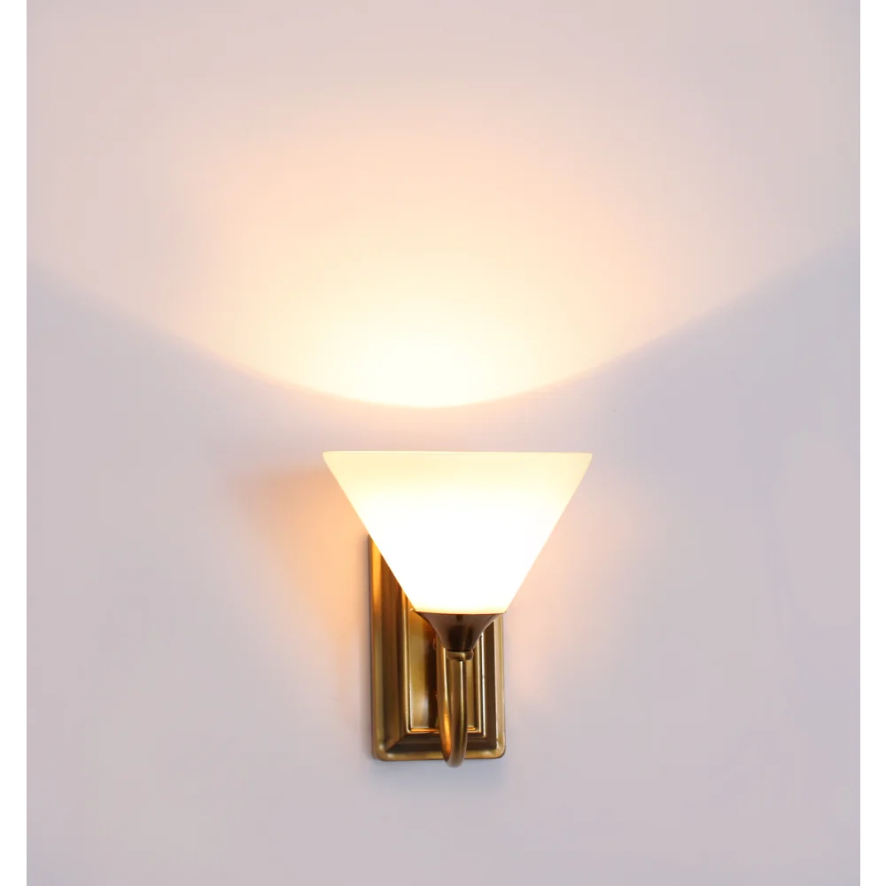 Brass Finish Wall Sconce with Milky White | SKE-140022 BFMWULG
