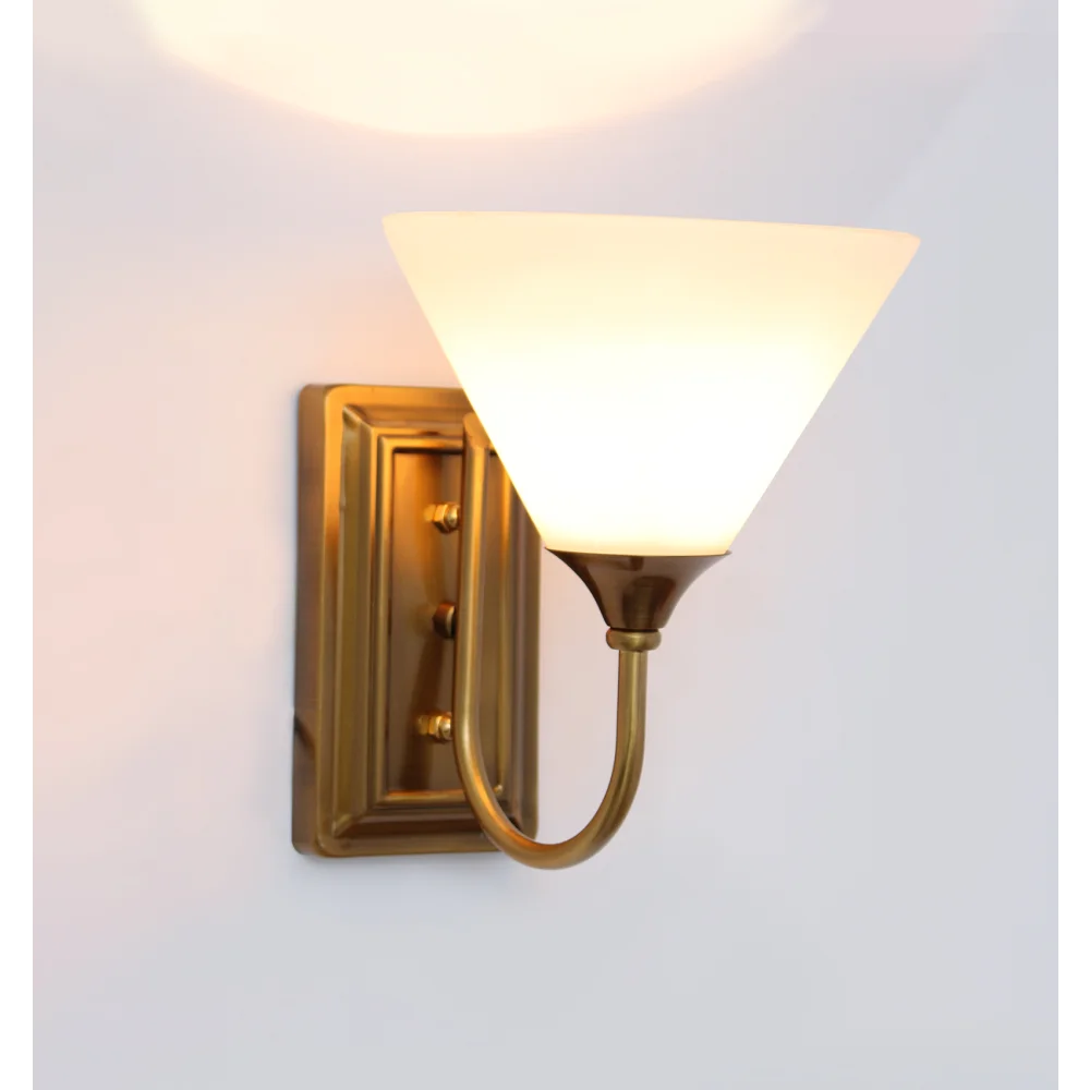 Brass Finish Wall Sconce with Milky White | SKE-140022 BFMWULG