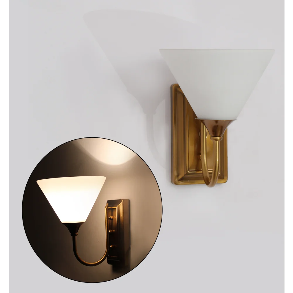 Brass Finish Wall Sconce with Milky White | SKE-140022 BFMWULG