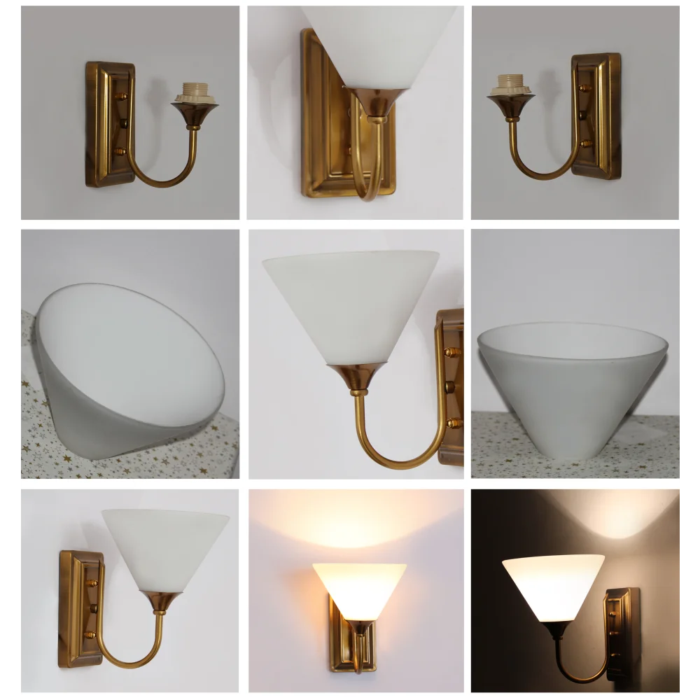 Brass Finish Wall Sconce with Milky White | SKE-140022 BFMWULG