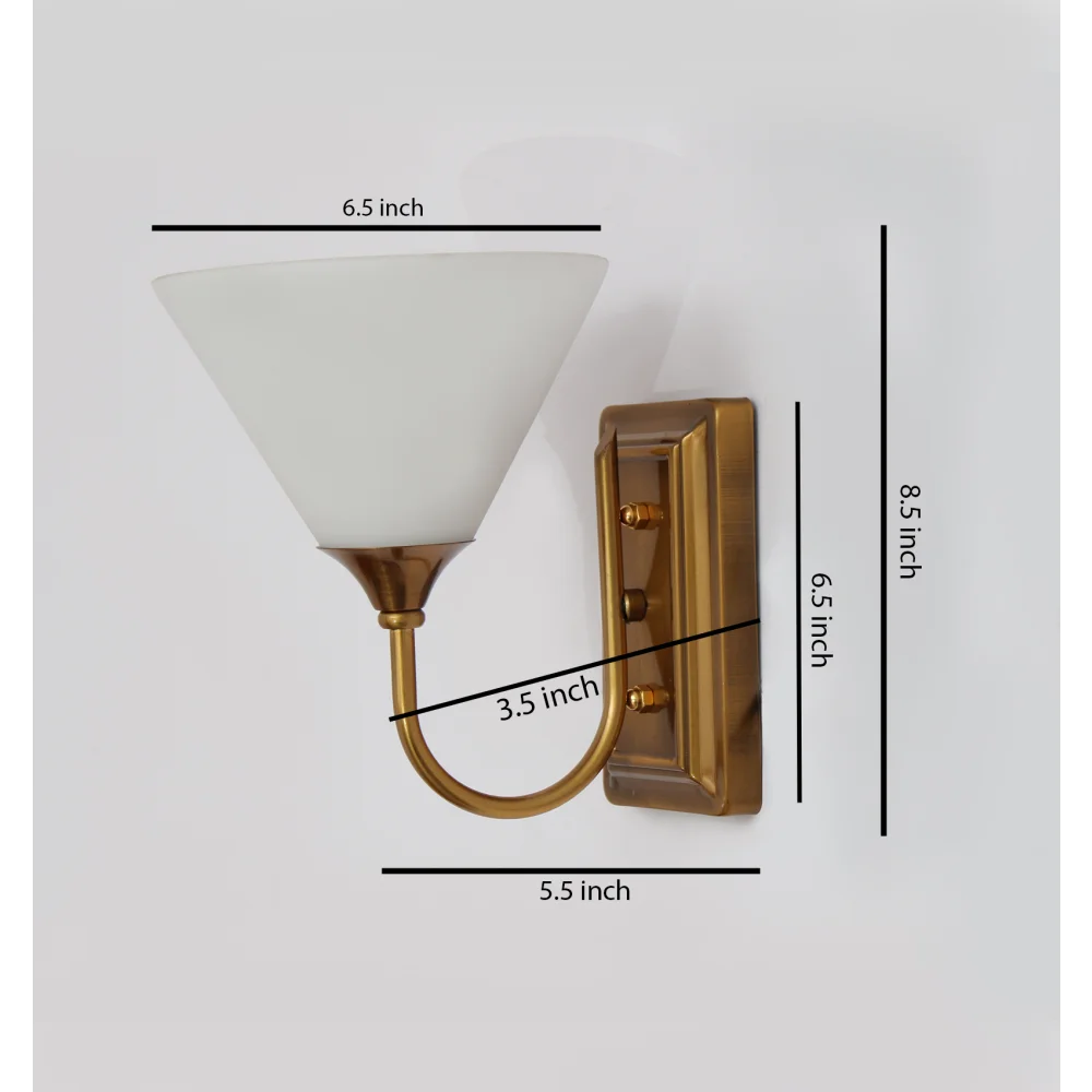 Brass Finish Wall Sconce with Milky White | SKE-140022 BFMWULG