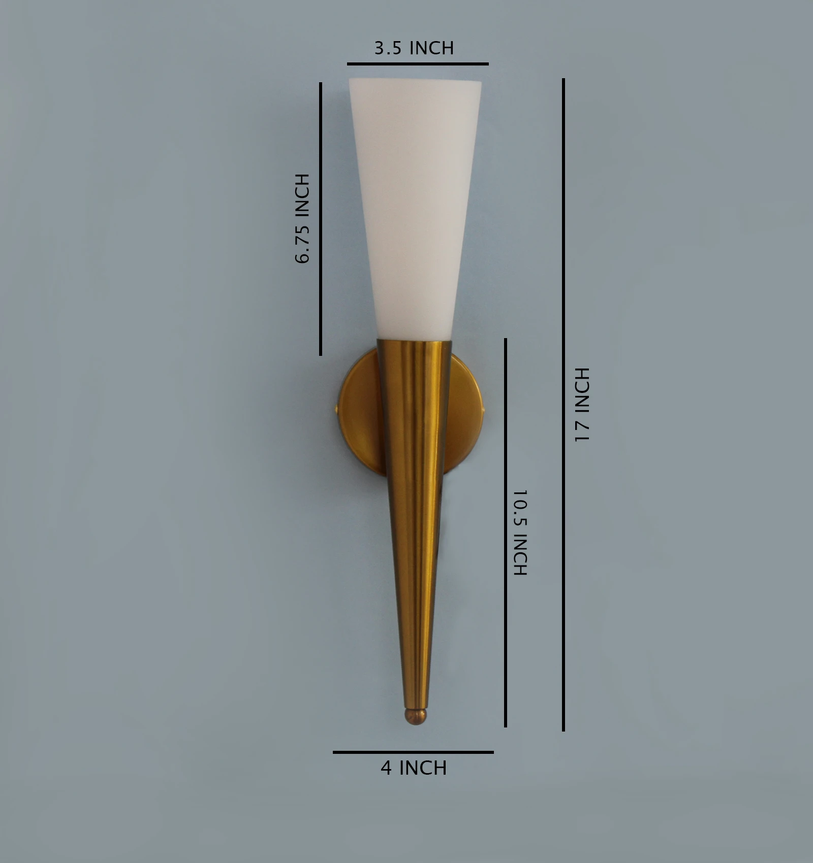 Mashal Fancy Wall Light in Brass Finish with Milky White Glass | SKE-140021_MWL