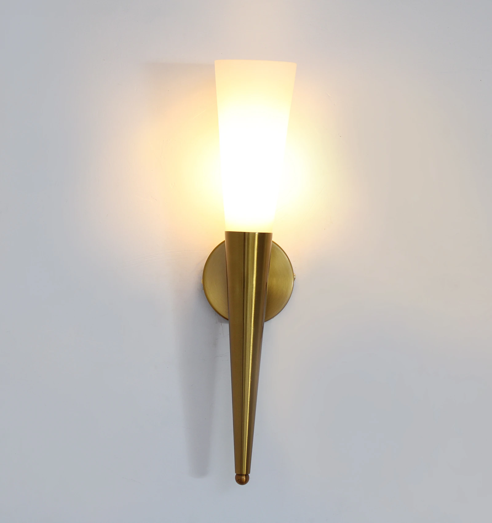 Mashal Fancy Wall Light in Brass Finish with Milky White Glass | SKE-140021_MWL
