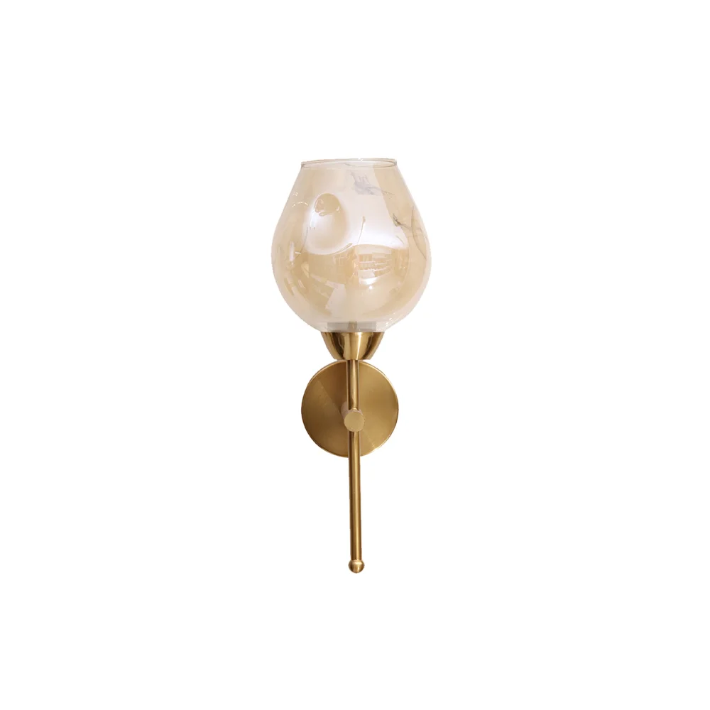Modern Brass Finish Wall Sconce with Glass Oval Shape | SKE-140009/1