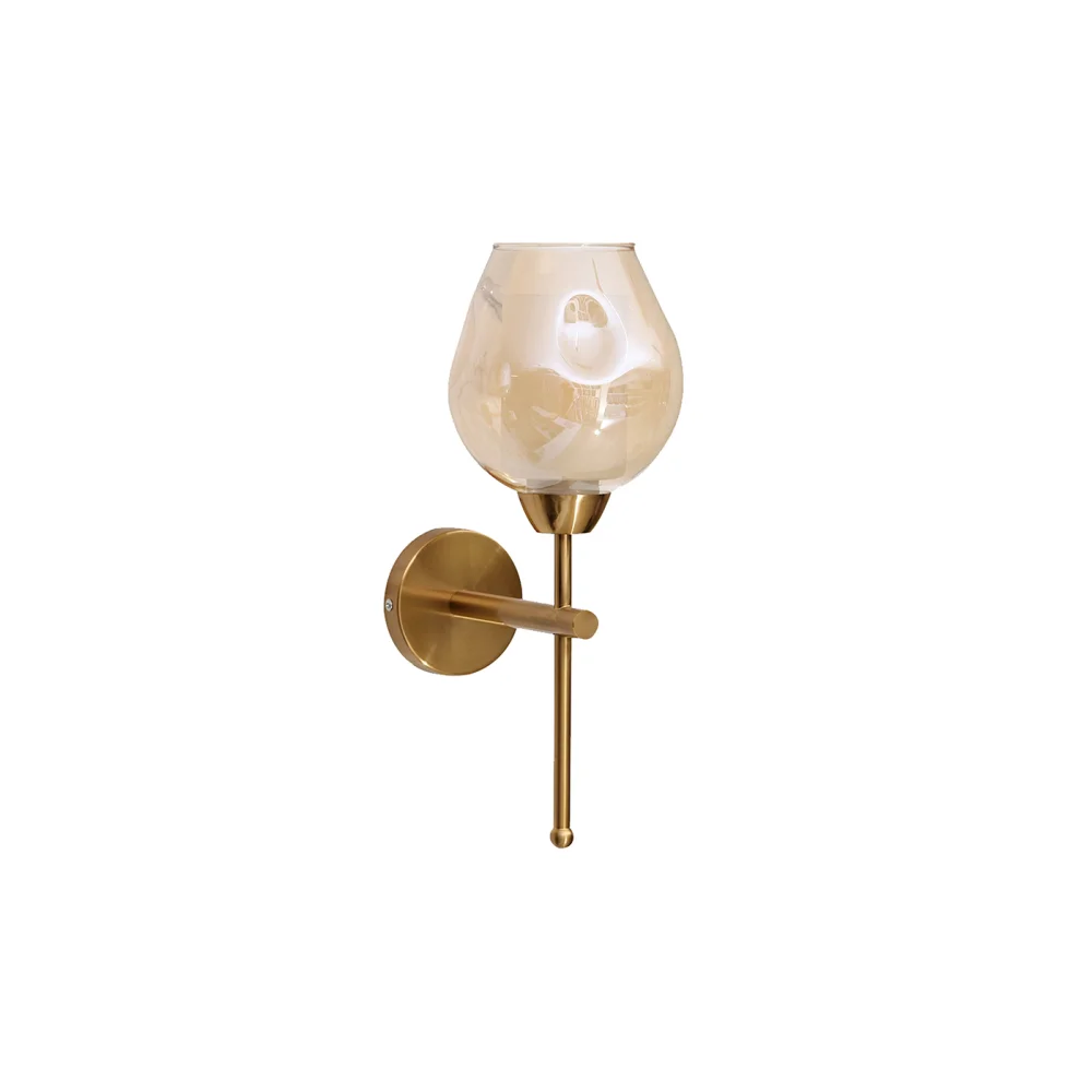 Modern Brass Finish Wall Sconce with Glass Oval Shape | SKE-140009/1