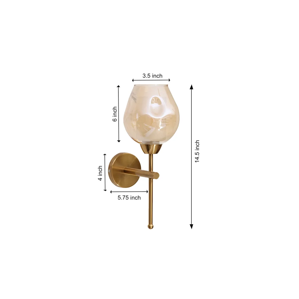 Modern Brass Finish Wall Sconce with Glass Oval Shape | SKE-140009/1