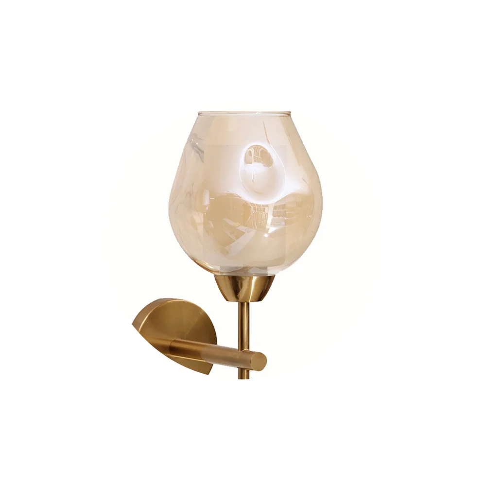 Modern Brass Finish Wall Sconce with Glass Oval Shape | SKE-140009/1