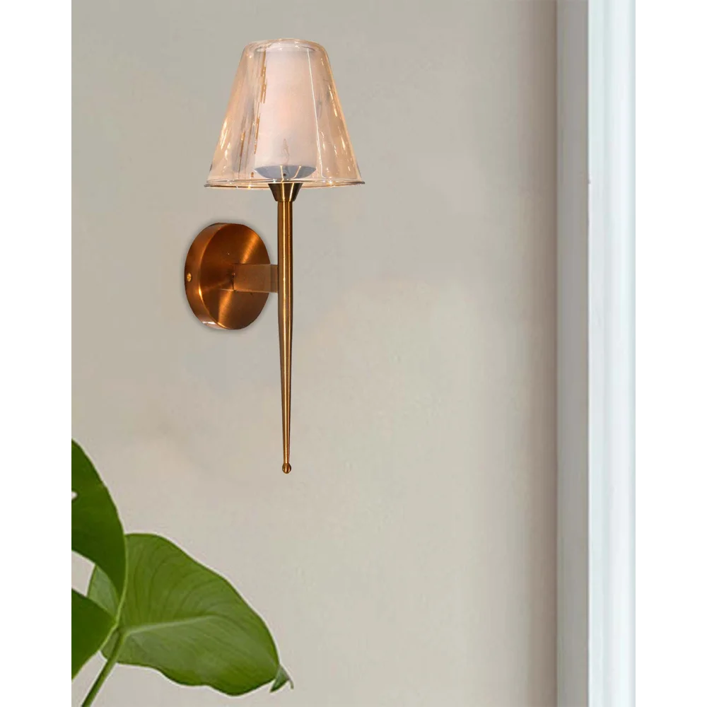 Torchiere Mashaal Wall Sconce, with Pure Glass Shade | SKE-140001/ 1