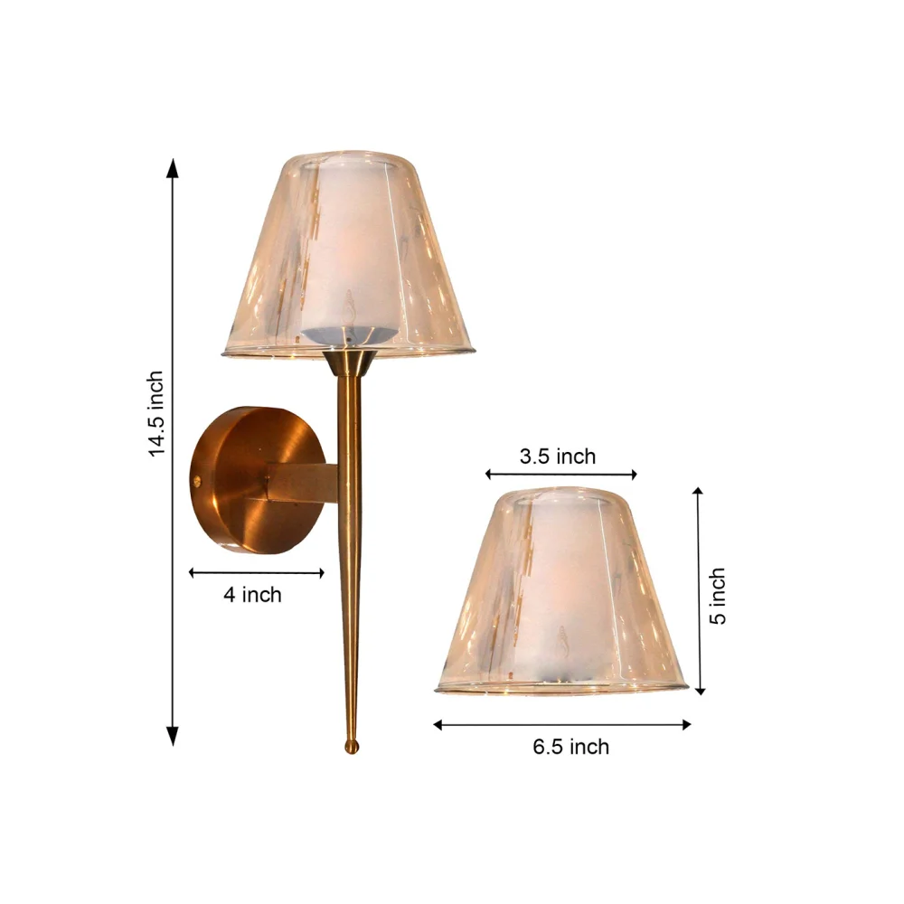 Torchiere Mashaal Wall Sconce, with Pure Glass Shade | SKE-140001/ 1