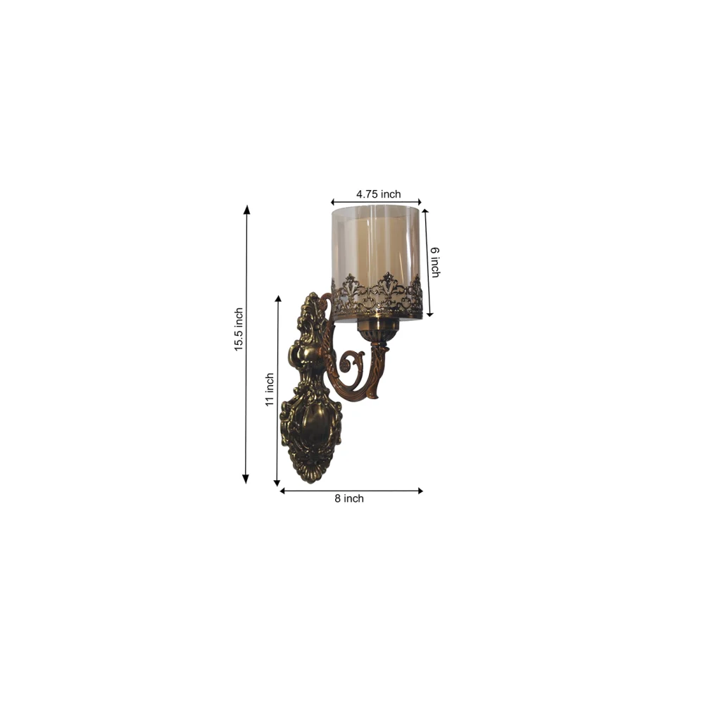 Decorative Brass Finish Wall Light For Living And Bedroom| SKE-140014/ 1 CWMWSL