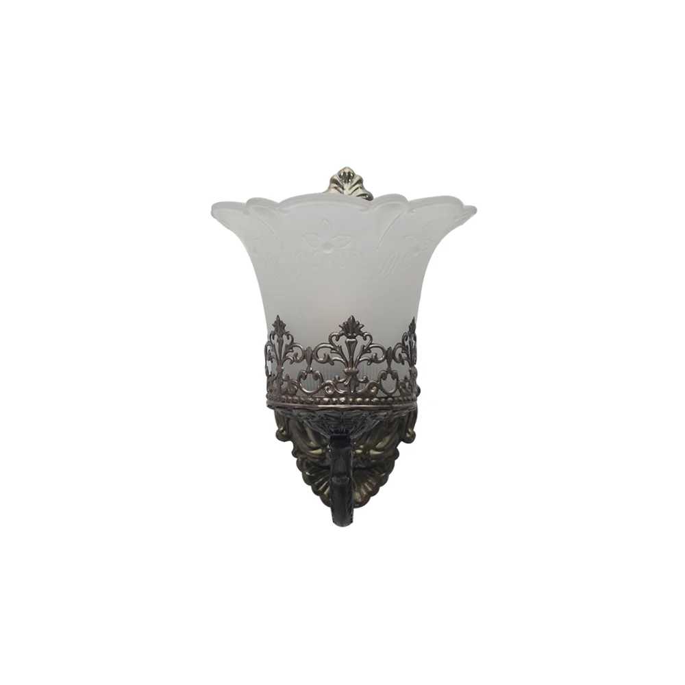 Vintage Wall Sconce with Milky White Glass Shade | Antique Finish |SKE-140013 ADWLTMWSWL