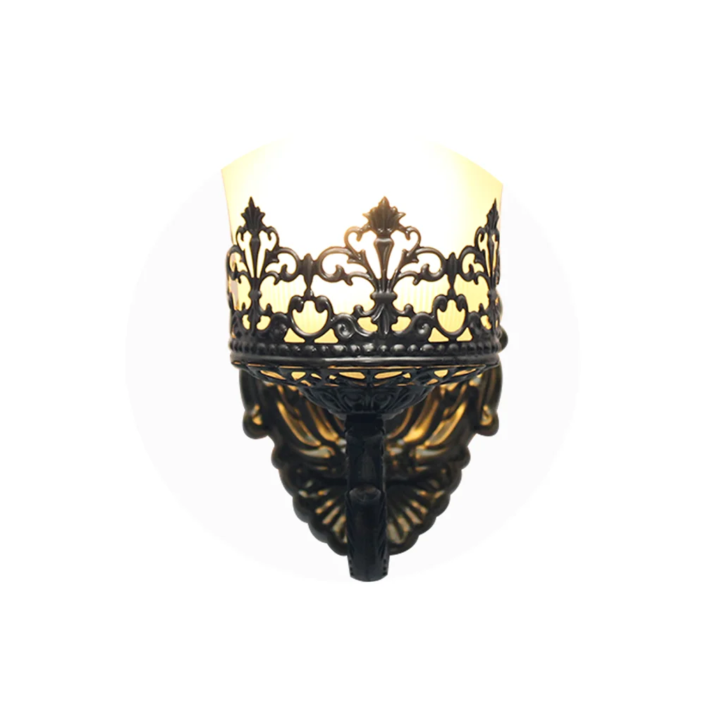 Vintage Wall Sconce with Milky White Glass Shade | Antique Finish |SKE-140013 ADWLTMWSWL