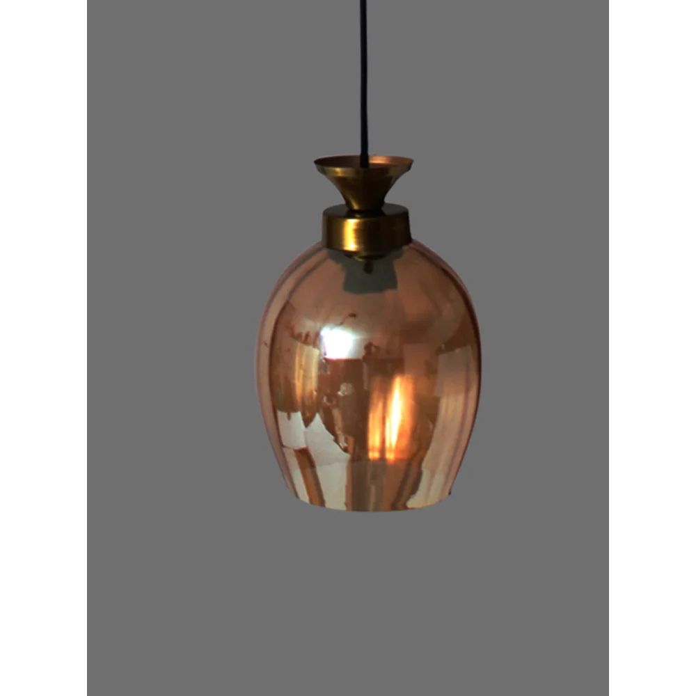 Hanging Light with Amber Glass Shade | SKE-170003 AG