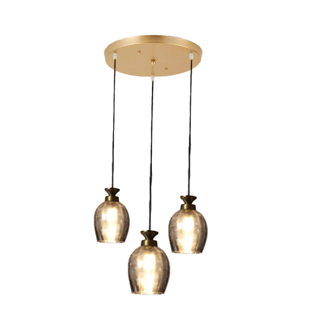 Modern Cluster Pendant Hanging Smoke Glass Light | SKE-170003/3 SGCH