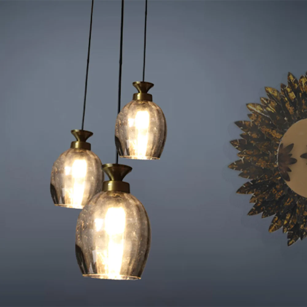 Modern Cluster Pendant Hanging Smoke Glass Light | SKE-170003/3 SGCH
