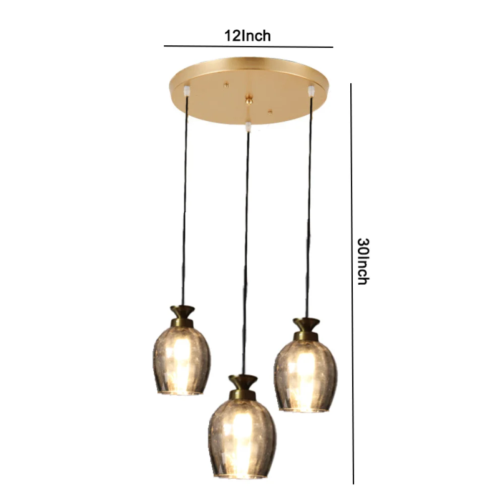 Modern Cluster Pendant Hanging Smoke Glass Light | SKE-170003/3 SGCH