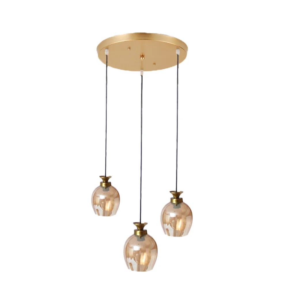 Elegant Cluster Pendant Hanging Amber Glass Light |SKE-170003/3 AGCH
