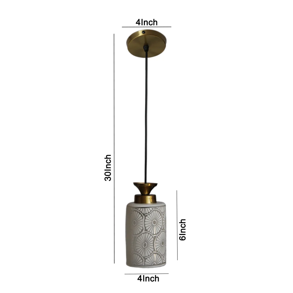 Elegant Ceramic Pendant Light with Floral Pattern |SKE-170004