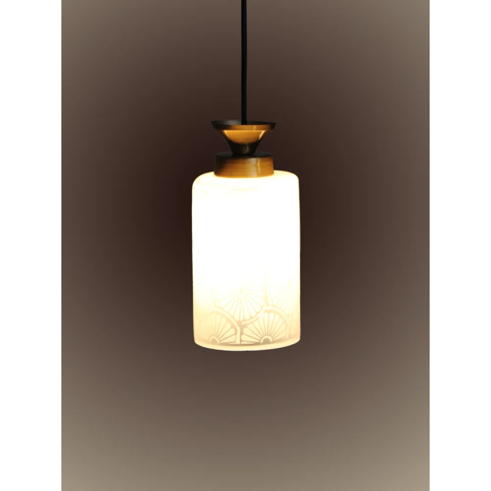 Elegant Ceramic Pendant Light with Floral Pattern |SKE-170004