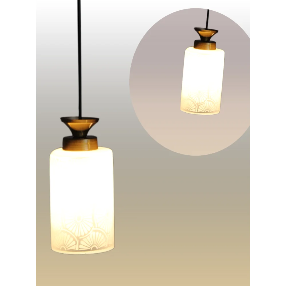 Elegant Ceramic Pendant Light with Floral Pattern |SKE-170004