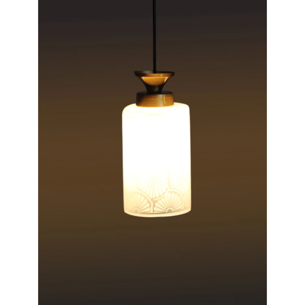 Elegant Ceramic Pendant Light with Floral Pattern |SKE-170004