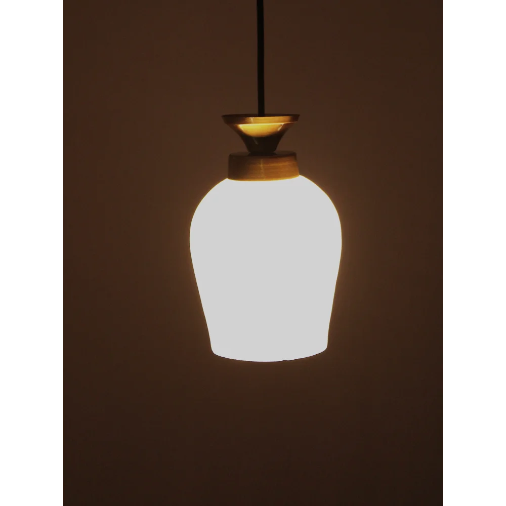 Hanging Lamp with White Crackled Glass | SKE-170005