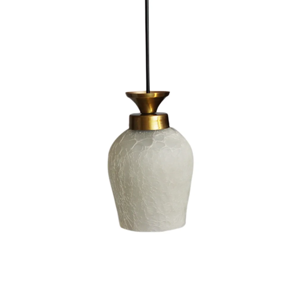 Hanging Lamp with White Crackled Glass | SKE-170005