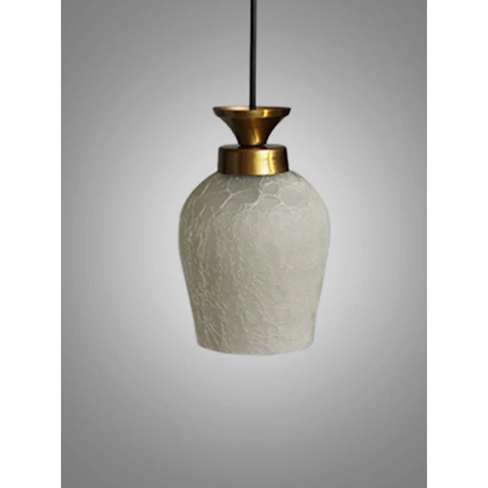 Hanging Lamp with White Crackled Glass | SKE-170005
