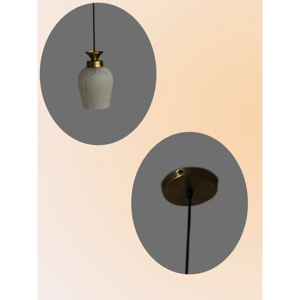 Hanging Lamp with White Crackled Glass | SKE-170005