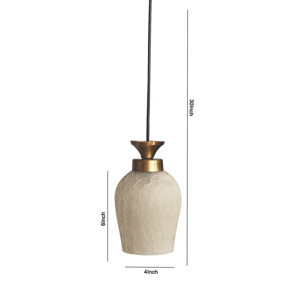 Hanging Lamp with White Crackled Glass | SKE-170005
