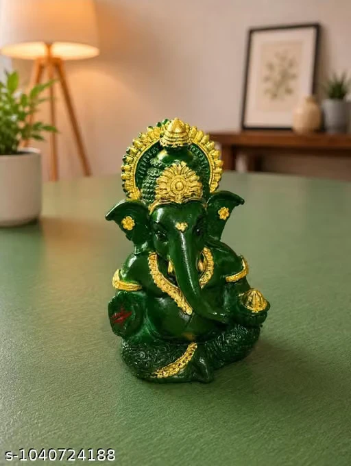 Ganesha Premium Emerald Green Lord Vinayak Idol – Symbol of Prosperity, Wisdom & Good Fortune
