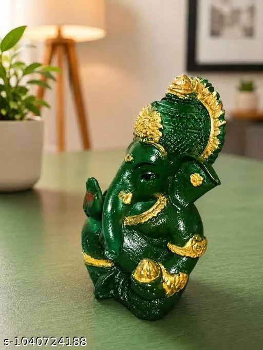 Ganesha Premium Emerald Green Lord Vinayak Idol – Symbol of Prosperity, Wisdom & Good Fortune