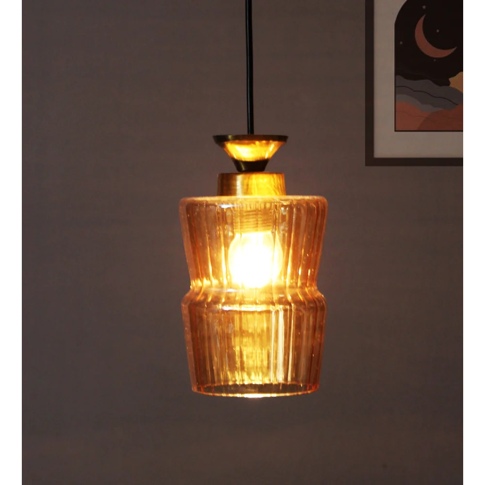 Amber Crest Glass Pendant Light | SKE-170006
