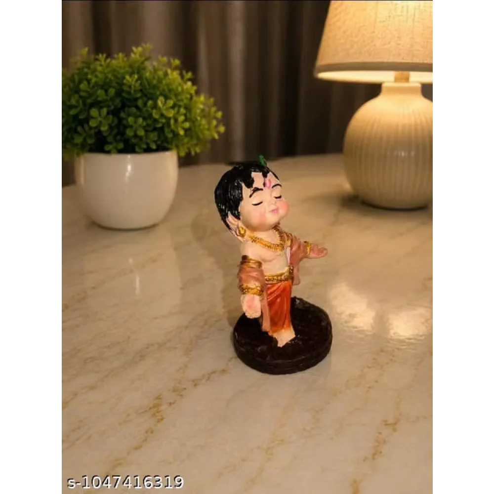 Idols & Figurines Shree Krishna Little Idol Divine Grace | Handcrafted for Home Decor | Spirituality | Expressive features | Traditional ornaments | A signature peacock feather detail