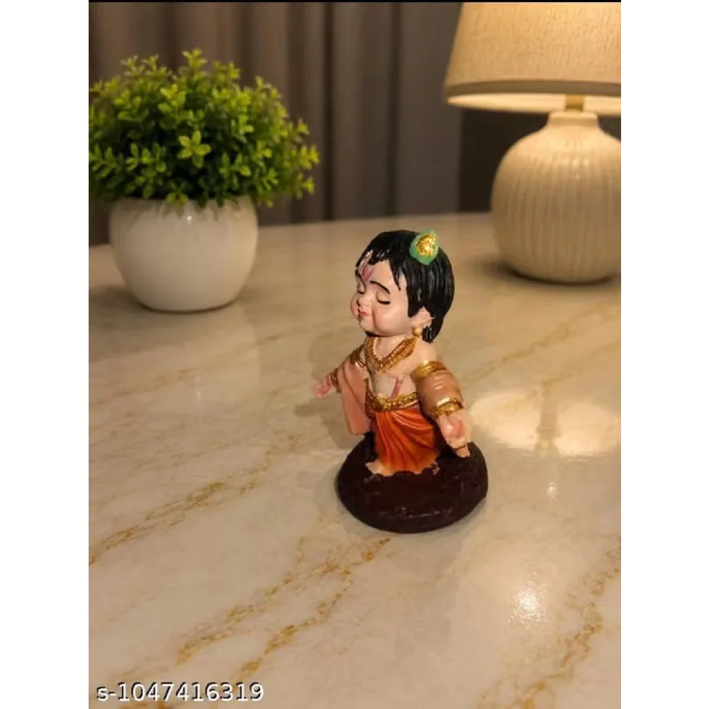 Idols & Figurines Shree Krishna Little Idol Divine Grace | Handcrafted for Home Decor | Spirituality | Expressive features | Traditional ornaments | A signature peacock feather detail