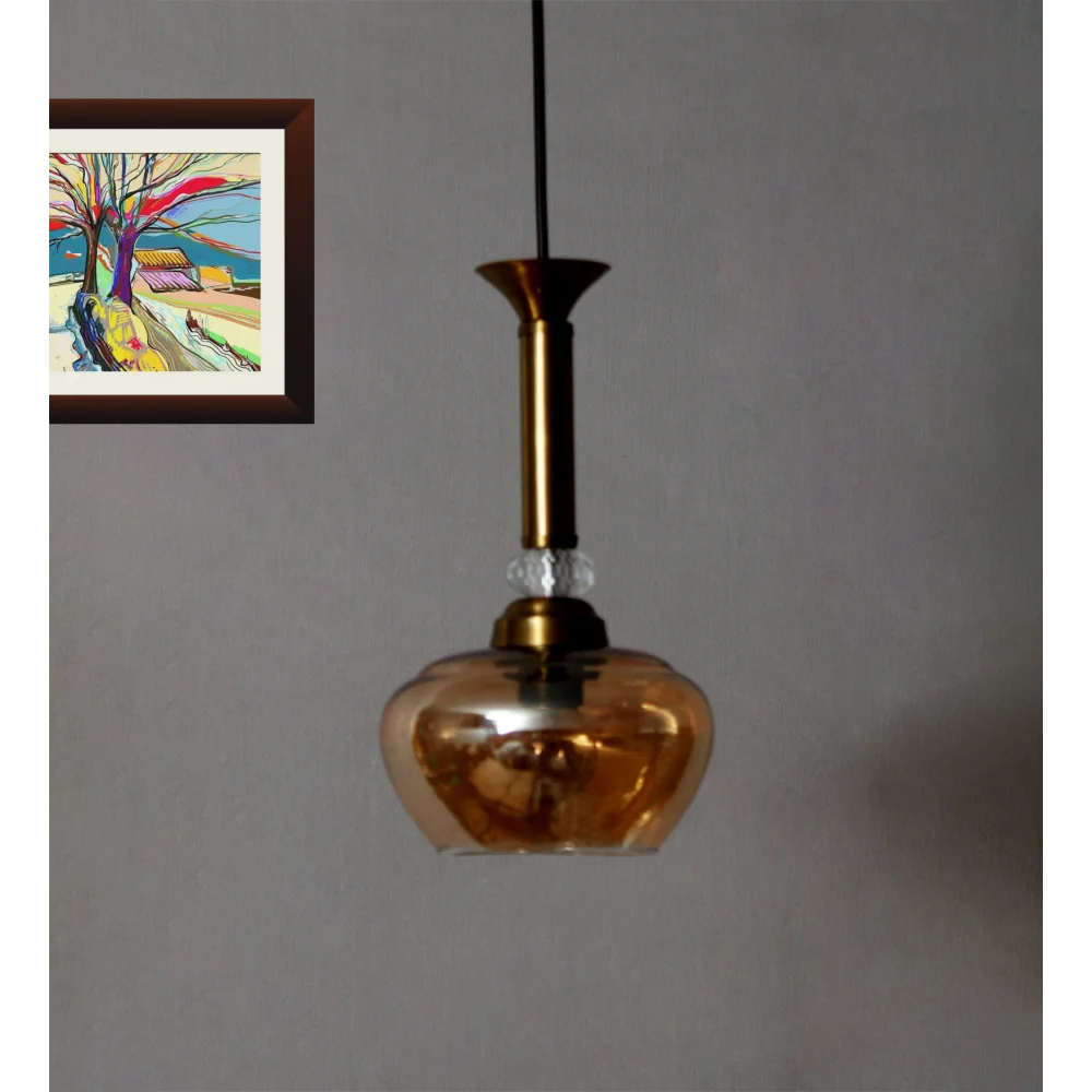 Amber Kachori Glass Hanging Lamp | SKE-170008_KG