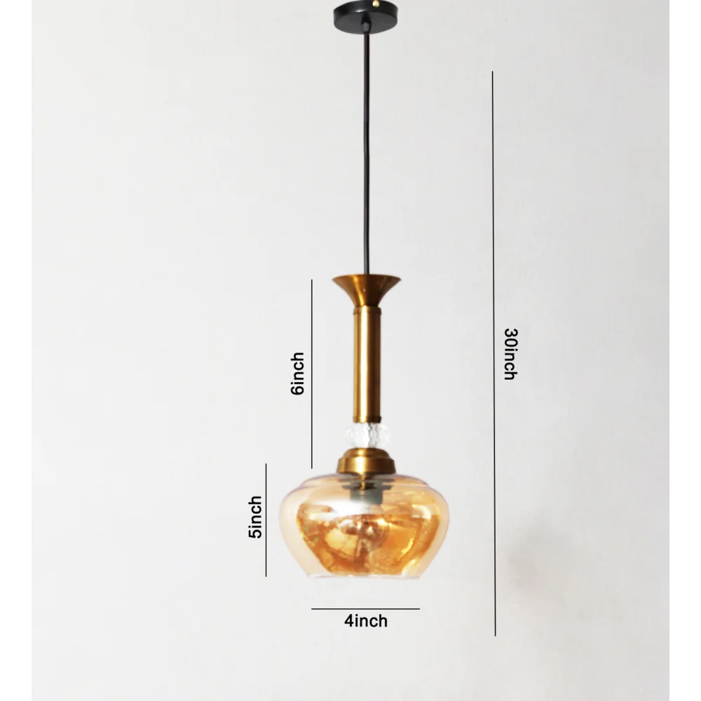 Amber Kachori Glass Hanging Lamp | SKE-170008_KG