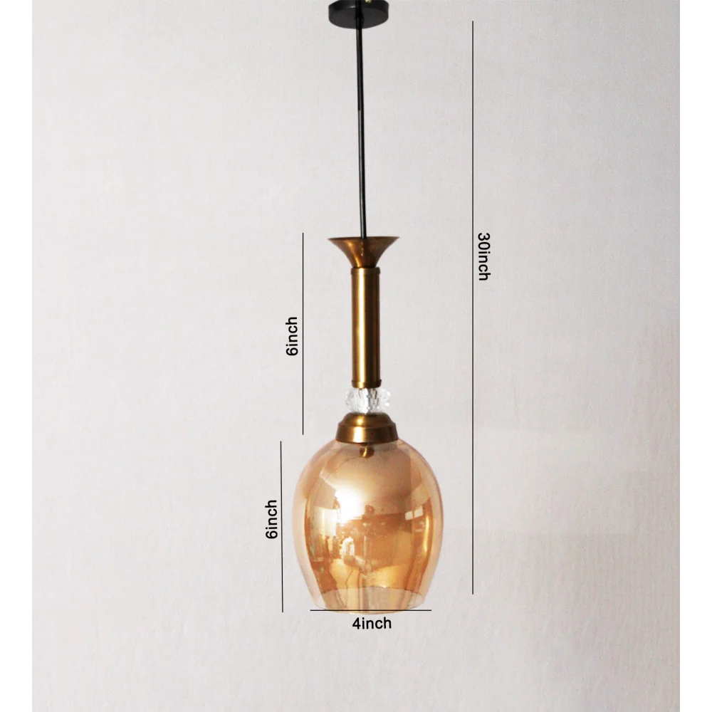 Modern Plain Amber Glass Hanging Light | SKE-170008_PMG