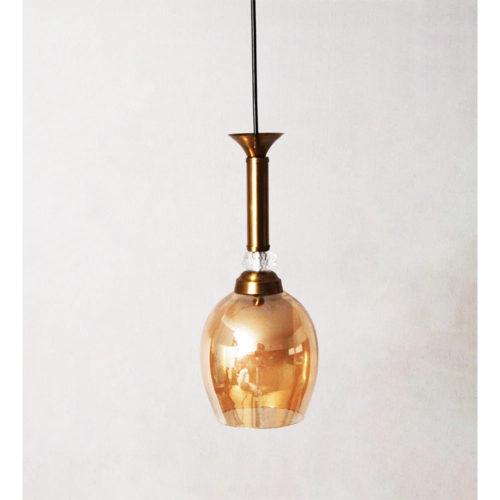 Modern Plain Amber Glass Hanging Light | SKE-170008_PMG