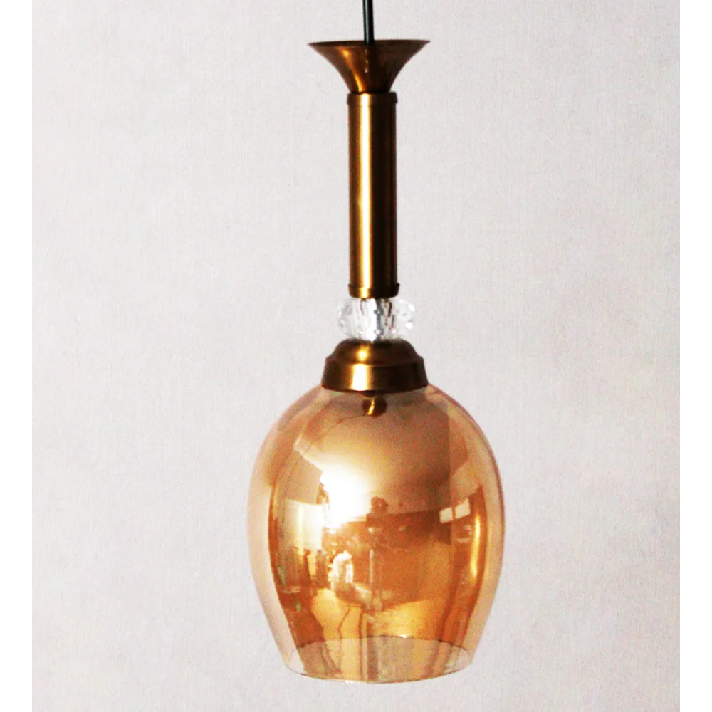 Modern Plain Amber Glass Hanging Light | SKE-170008_PMG